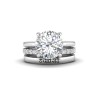 4.21 Ct Round CZ Hidden Halo Personalized Engagement Ring Stack